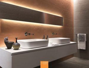 Baie cu Faianta Colornow Curcuma si Gresie tip Parchet - imagine 2