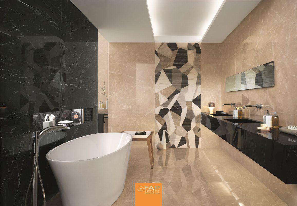 Faianta tip Marmura si Decor Caleido Roma Diamond Baie