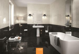 Baie Stil Clasic cu Gresie si Faianta Roma Diamond