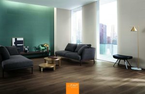 Living cu Gresie tip Parchet Nest Brown