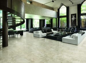 Living cu Gresie tip Marmura Majestic Rapolano Latte