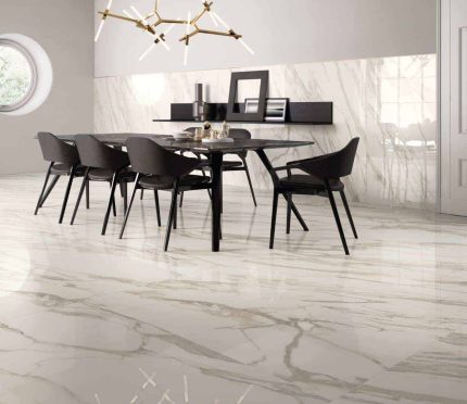 Gresie Portelanata Placi Mari Purity Calacatta Lux Amenajare Dining