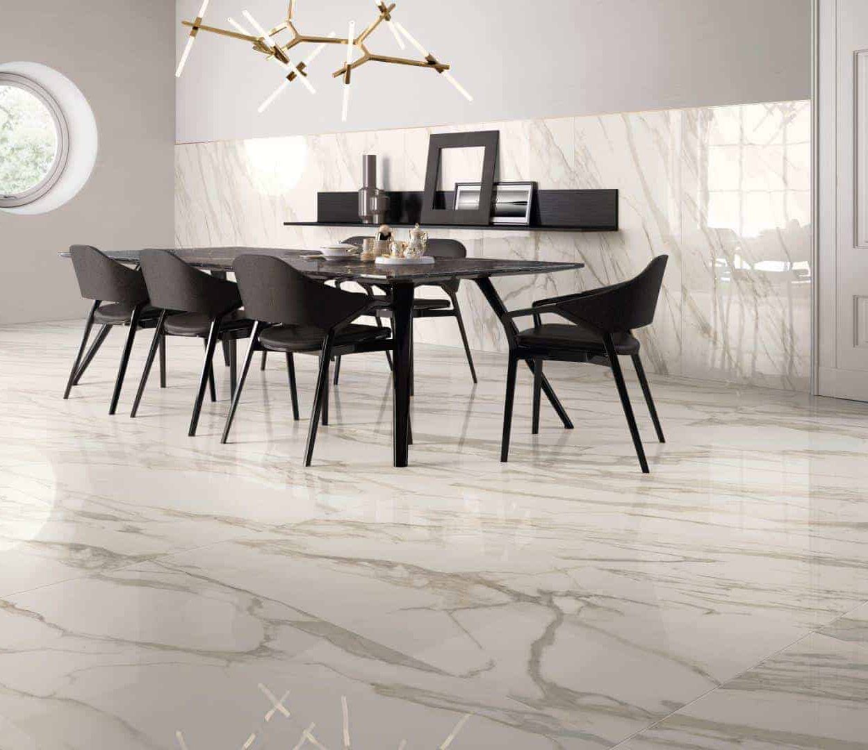 Gresie Portelanata Placi Mari Purity Calacatta Lux Amenajare Dining