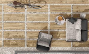 Terasa cu Gresie aspect Lemn grosime 20 mm Eiche