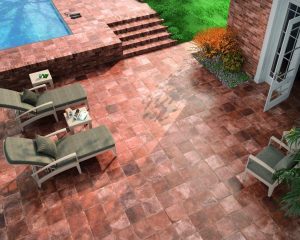 Amenajare Terasa cu Gresie Rustica Materia Rosato