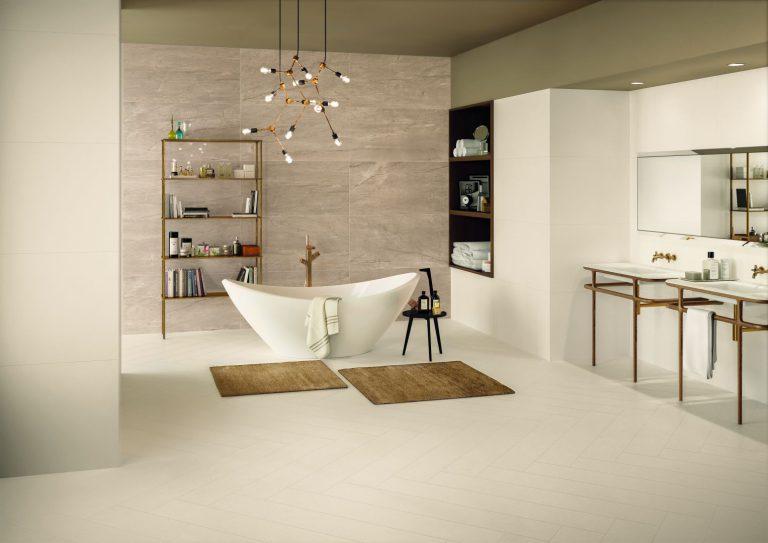 Baie cu Gresie Porțelanată Elements Design Beige