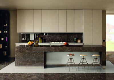 Gresie tip Marmura Elements Emperador Amenajare Bucatarie keope Ceramiche