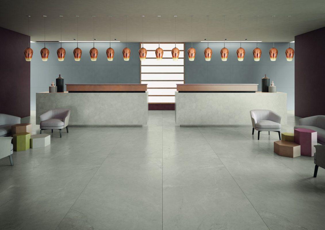 Pardoseala cu Gresie Portelanata tip Marmura Elements S.Grey