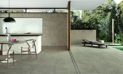 Amenajare open space cu gresie portelanata Novabell Lounge Cucina InOut