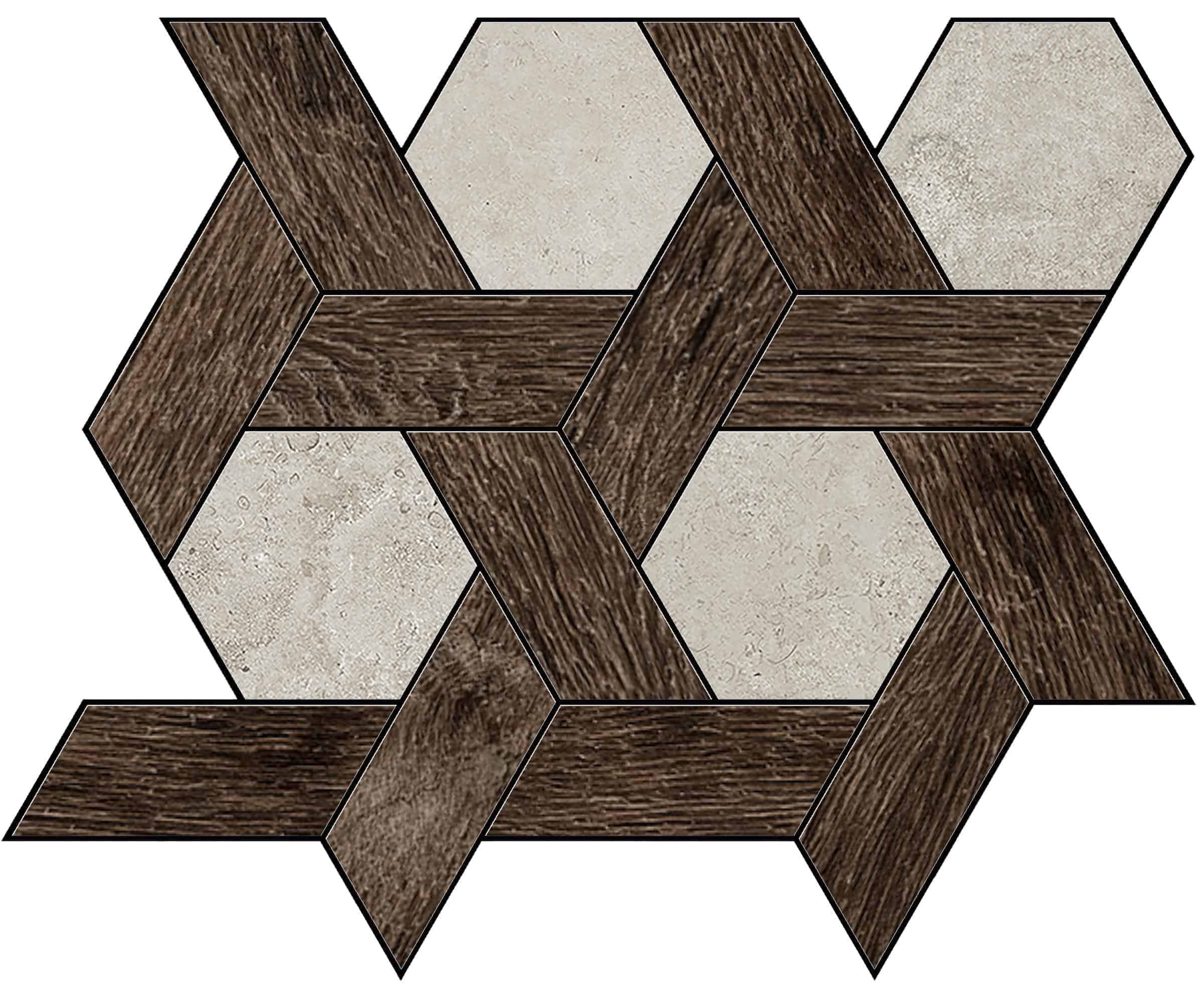 LF_Il_Cerreto_decoro_esagonale_Amarone_Brown_30x26
