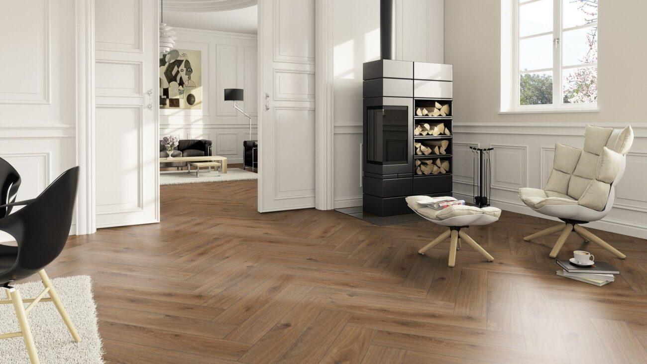 LY02 Parchet Laminat Herringbone Oak Condo