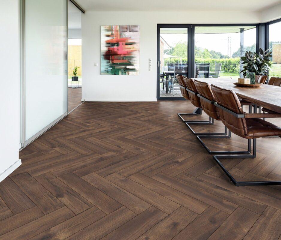 LY08 Parchet Laminat Herringbone Oak Cabin