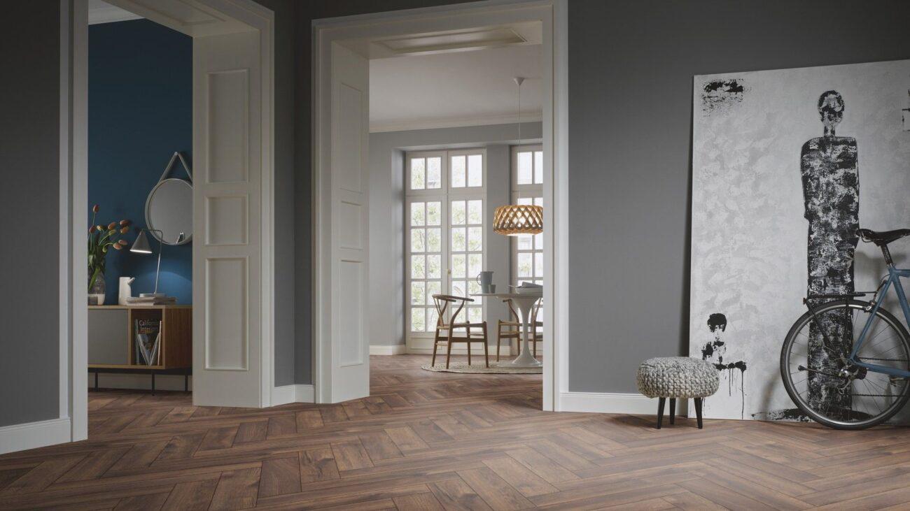 LY08 Parchet Laminat Herringbone Oak Cabin