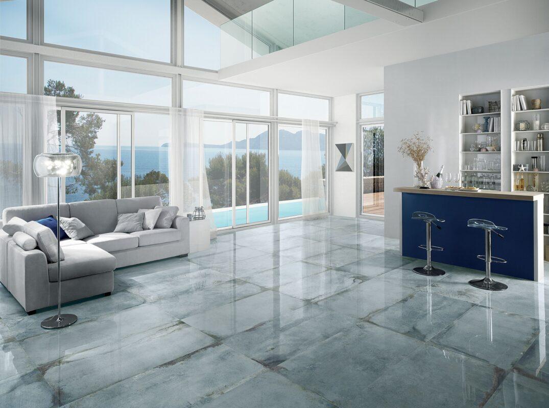 Living cu gresie portelanata lucioasa Lascaux