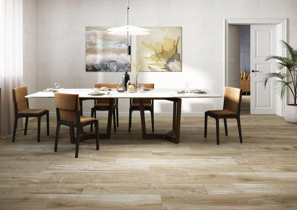 Gresie portelanata tip parchet LaFABBRICA Il Cerreto Soave amenajare living