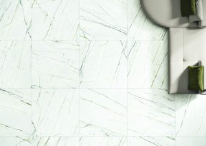 Living cu gresie tip marmura Lux Calacatta Verde - imagine 2