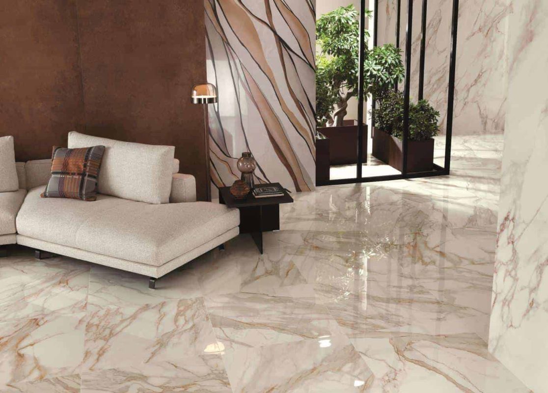 Gresie portelanata lustruita fap roma gold amenajare living