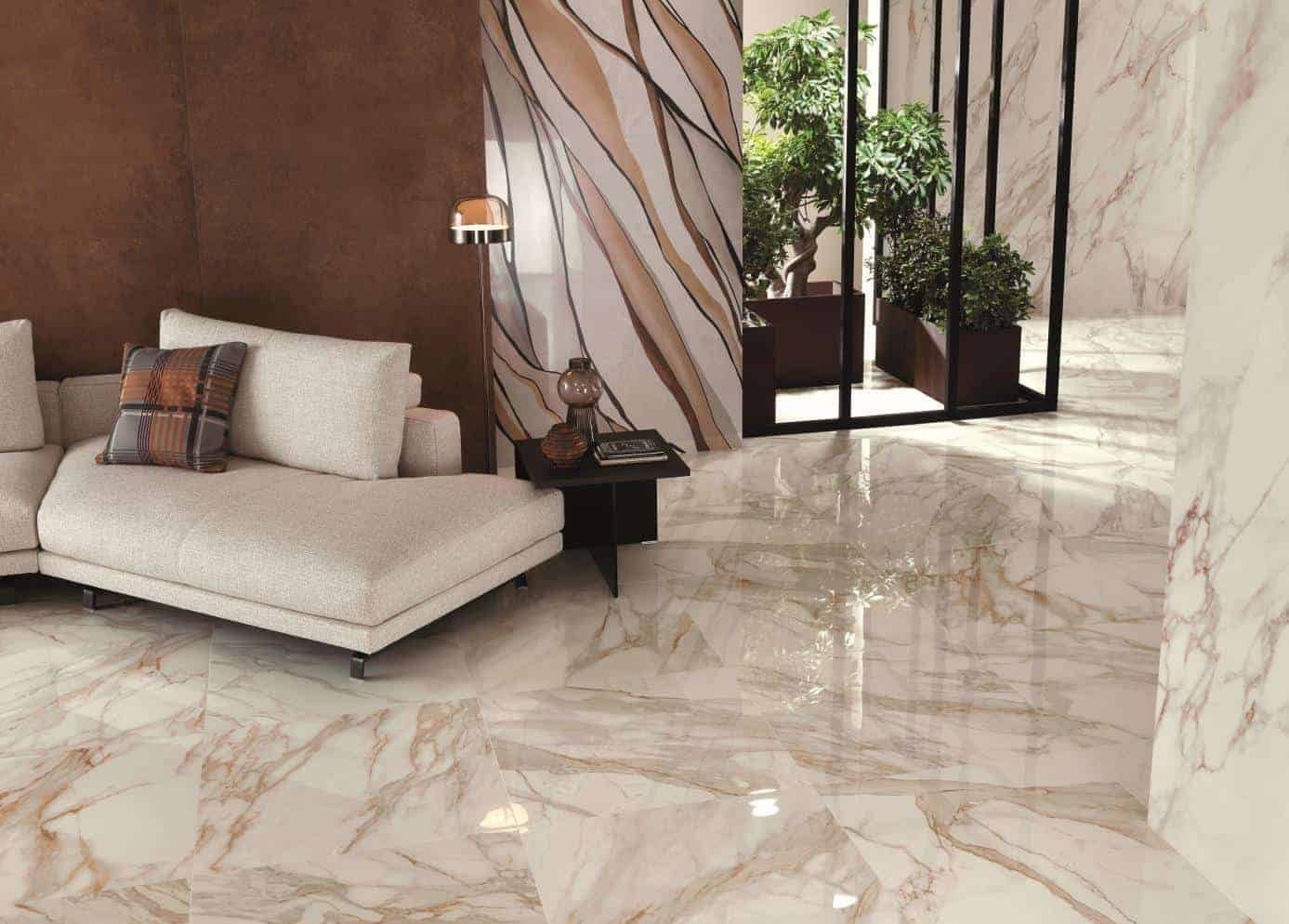Gresie portelanata lustruita fap roma gold amenajare living