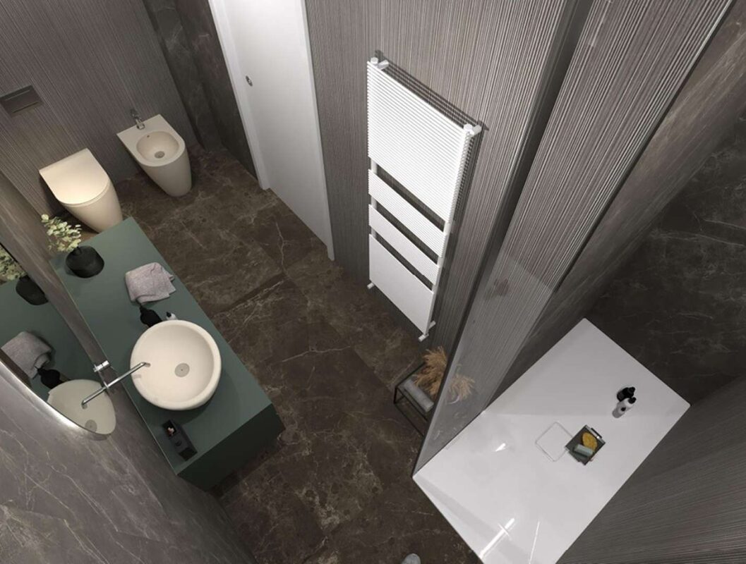 Baie moderna cu gresie si faiant Roma Imperiale FAP Ceramiche