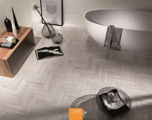 Baie cu Faianta Alba Colornow si Gresie tip Parchet - imagine 2