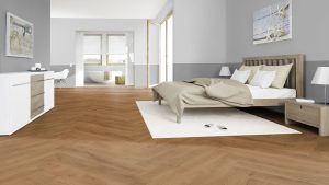 Parchet Stratificat Herringbone Stejar Norderney amenajare pardoseala dormitor modern