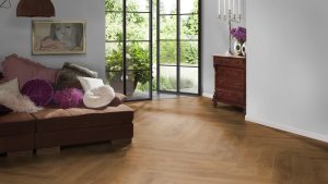 Parchet Stratificat Herringbone Stejar Norderney amenajare pardoseala dormitor
