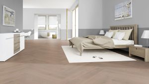 Parchet Stratificat Herringbone Stejar Usedom amenajare pardoseala dormitor