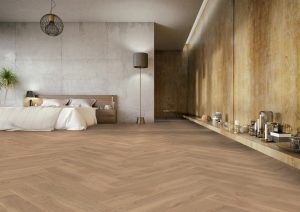 Parchet Stratificat Herringbone Stejar Vlieland amenajare pardoseala dormitor