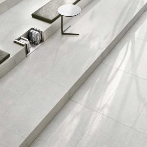 Gresie portelanata Kalkarea PEARL T20 Supergres amenajare scara interioara cu gresie grosime 2cm