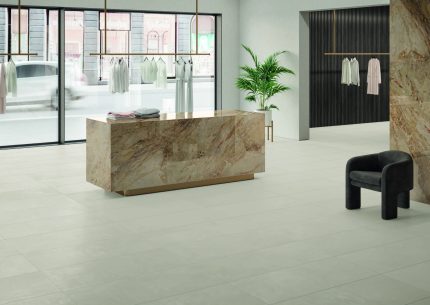 Gresie Portelanata Mata Syntech 60x120 cm KEOPE amenajare spatiu comercial