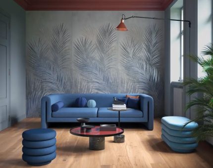 Living cu Gresie Tip Parchet si Lastre Color Mood