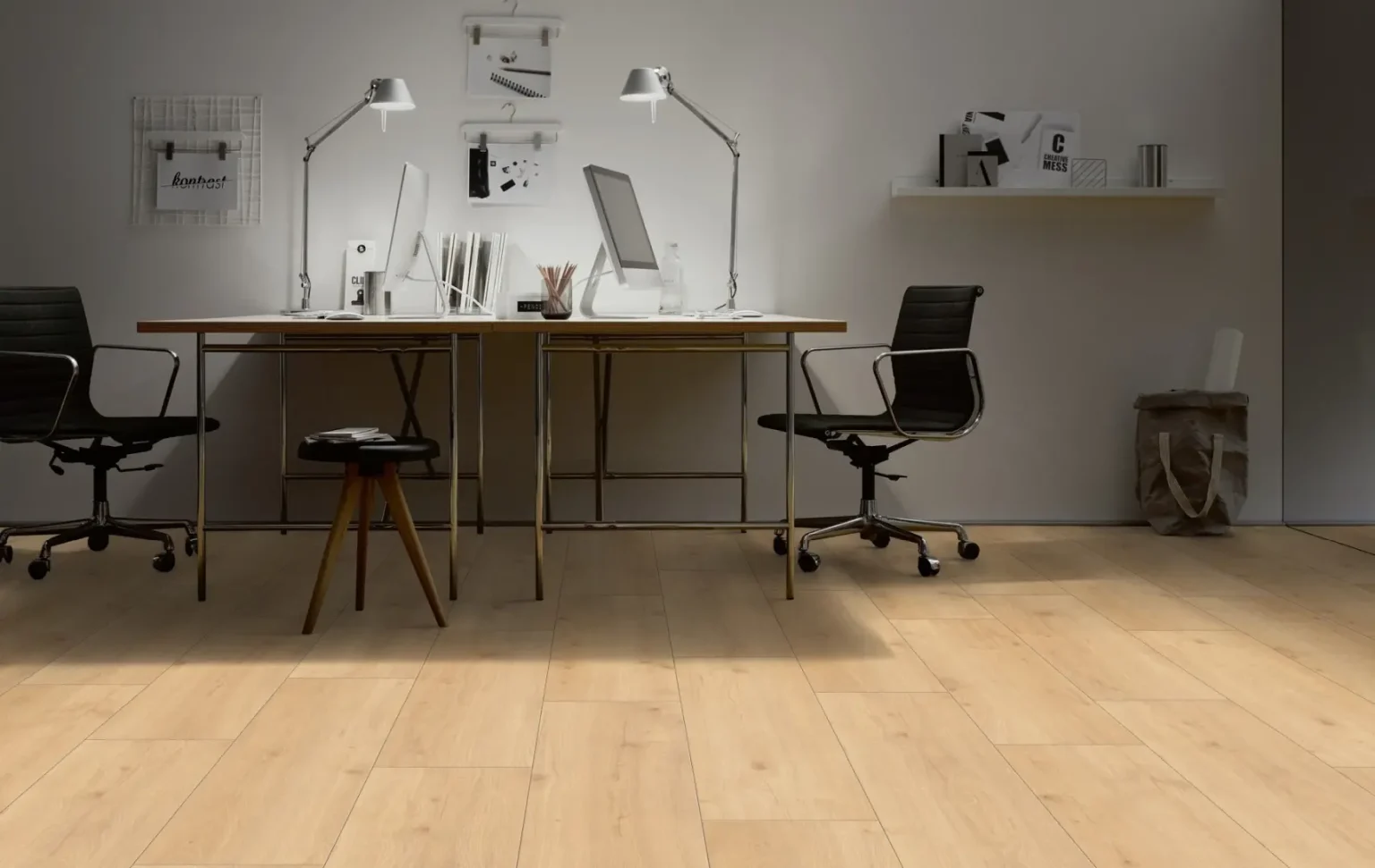 Birou cu Parchet Laminat Oak Japandi