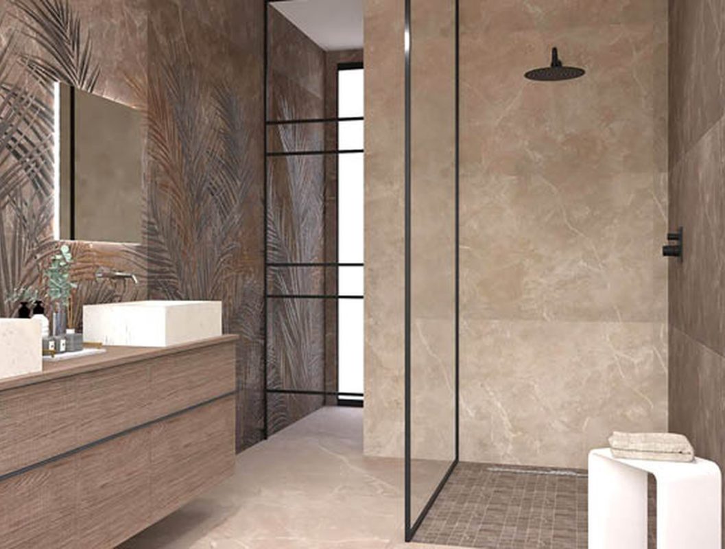 Baie-modena-cu-gresie-si-faianta-premium Roma-Stone-FAP-Gada-Ceramic