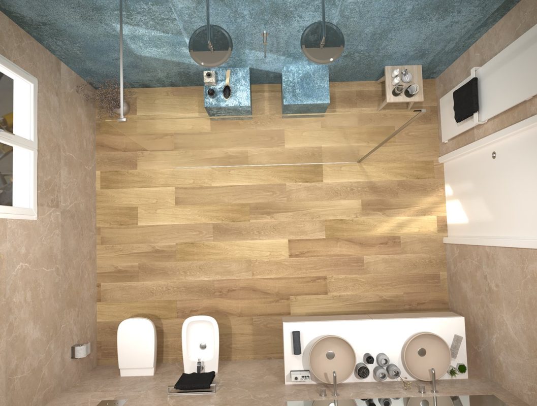 Baie-moderna-cu-gresie-aspect-lemn-si-faianta-decorata-metal-look-FAP-Gada-Ceramic-detaliu