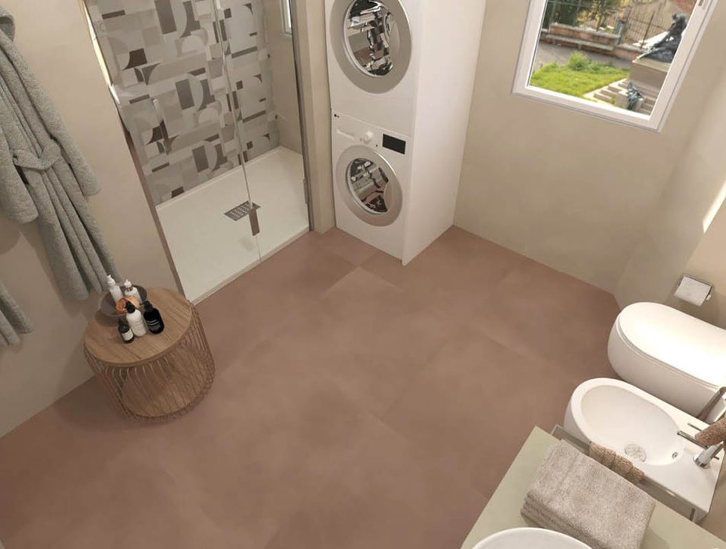 Baie-moderna-cu-gresie-portelanata-si-faianta-decorata-geometric-FAP-Italia-magazin-Gada-Bucuresti