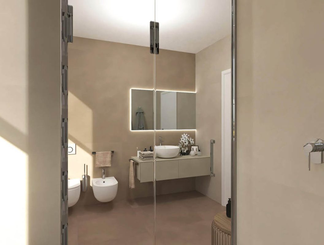 Baie-moderna-cu-gresie-portelanata-si-faianta-decorata-geometric-FAP-Italia-magazin-Gada-Ceramic-bucuresti
