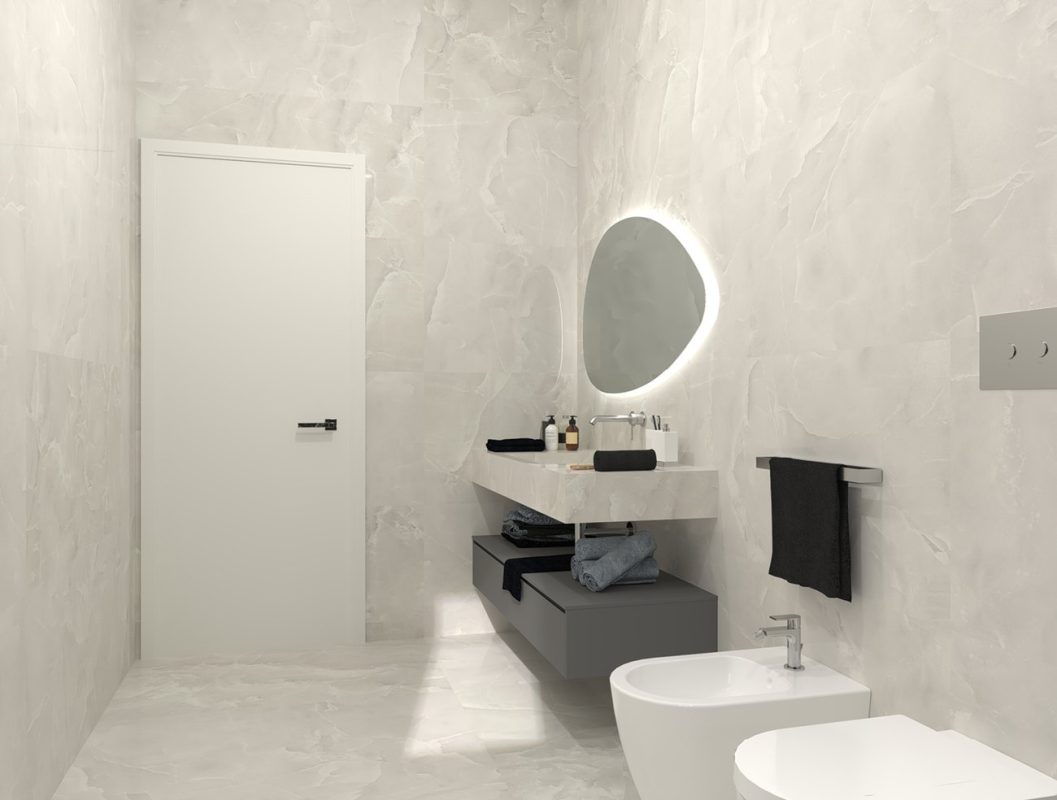 Baie-moderna-cu-gresie-si-faianta-tip-onix-alb-si-negru-FAP-Gada-ceramic