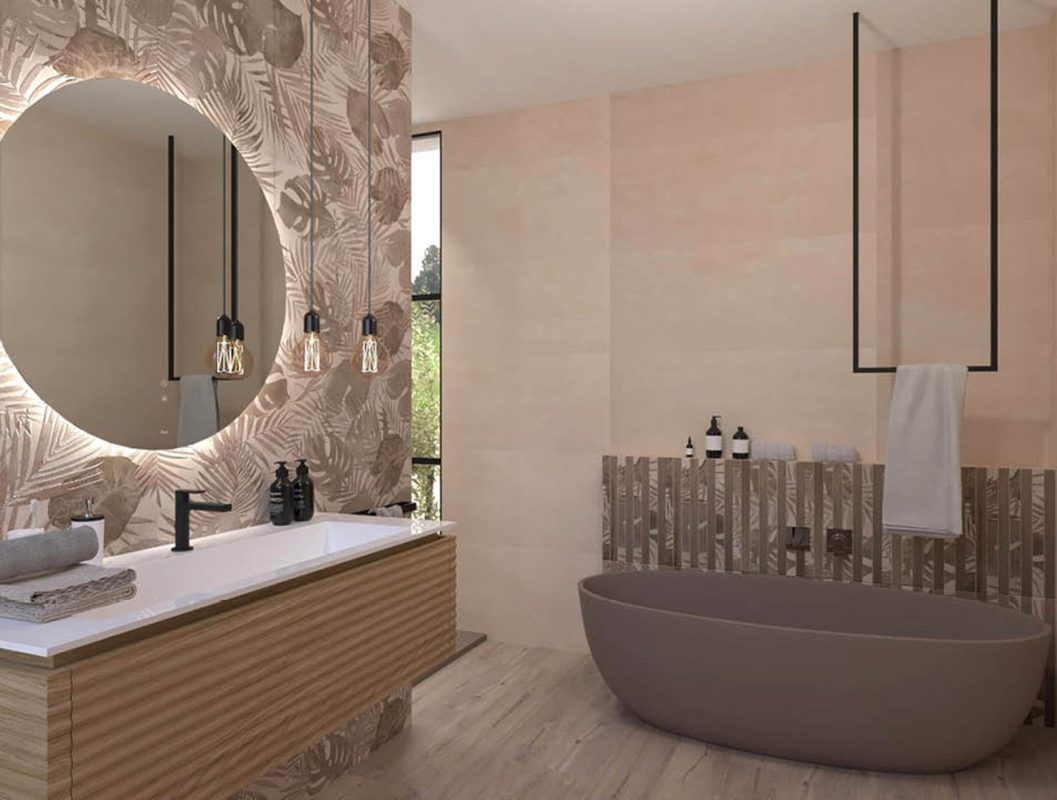 Baie-moderna-cu-gresie-tip-parchet-si-faianta-bej-decorata-Gada-Ceramic2