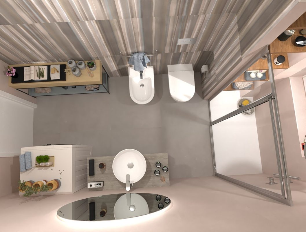 Baie-moderna-decorata-cu-faianta-rectificata-si-decor-80x160cm-si-gresie-portelanata-80x80cm-Gada-Ceramic