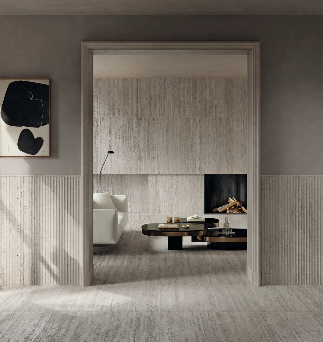 Gresie tip Travertin Materia Classica Living