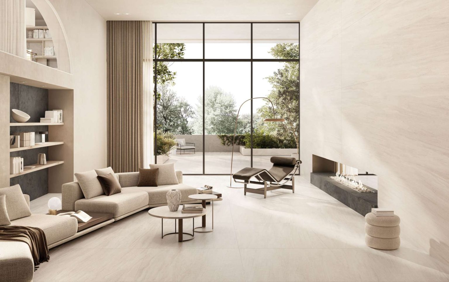Living modern cu Gresie Lightstones