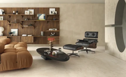 Living modern cu Gresie Botticino Gardenia